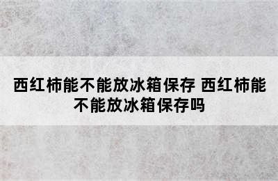 西红柿能不能放冰箱保存 西红柿能不能放冰箱保存吗